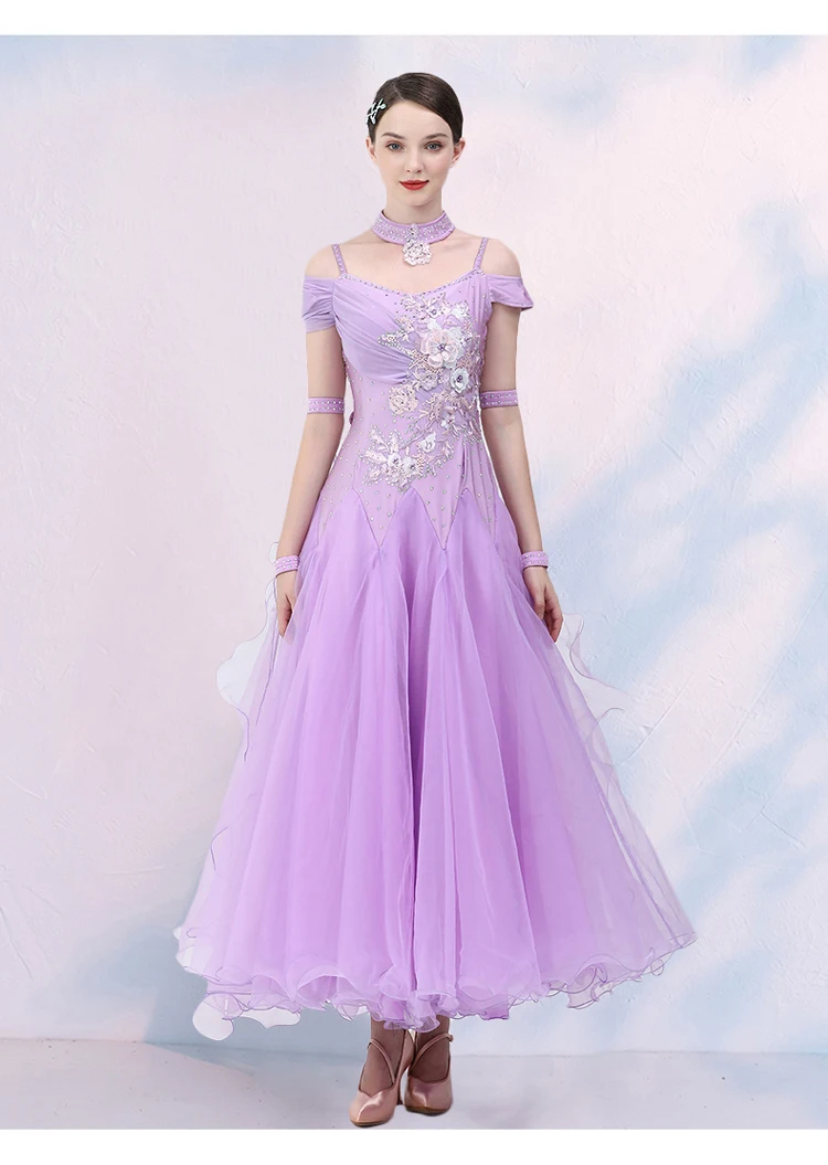 Women'S Red Formal Wear - ชุดเดรสแข่งขันแบบสตริงสแตนดาร์ด สำหรับเต้นรำสมัยใหม่ แขนสั้น สีแดงไวน์ ชุดยาว ประดับริบบิ้น