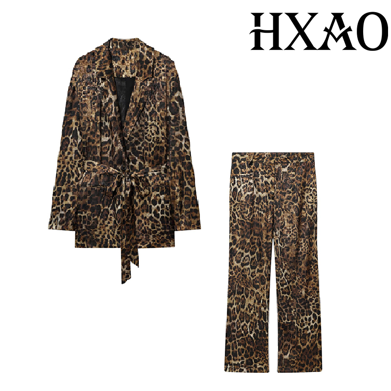 ชุดเซ็ตเสื้อผ้าลายเสือดาว HXAO - Women'S Formal Wear Suits บทวิจารณ์และราคา