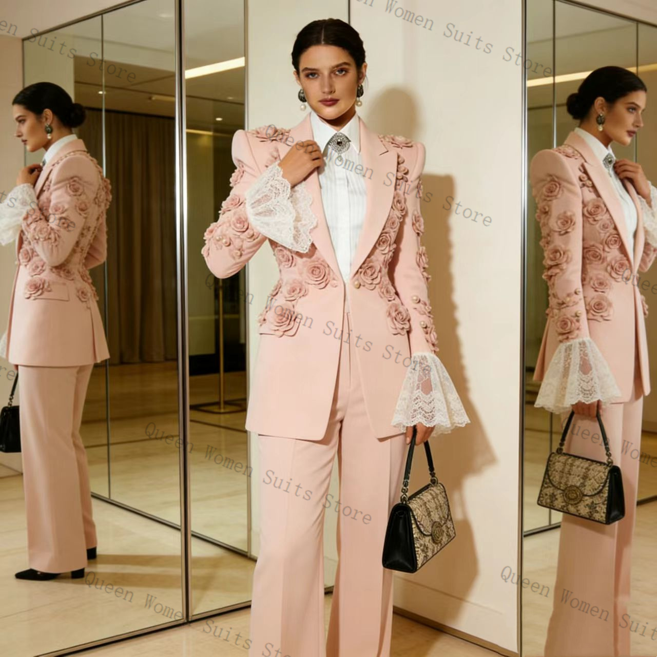 ชุดสูทผู้หญิงสีชมพู 2 ชิ้น เสื - Women Formal Wear Outfits บทวิจารณ์และราคา