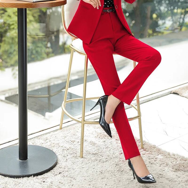 กางเกงทรงดินสอสีแดงสุดหรูสำหรั - Women'S Red Formal Wear บทวิจารณ์และราคา