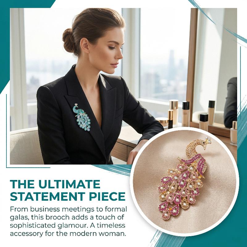 เข็มกลัดรูปนกยูงสุดหรูสำหรับผู - Women Formal Wear Look บทวิจารณ์และราคา