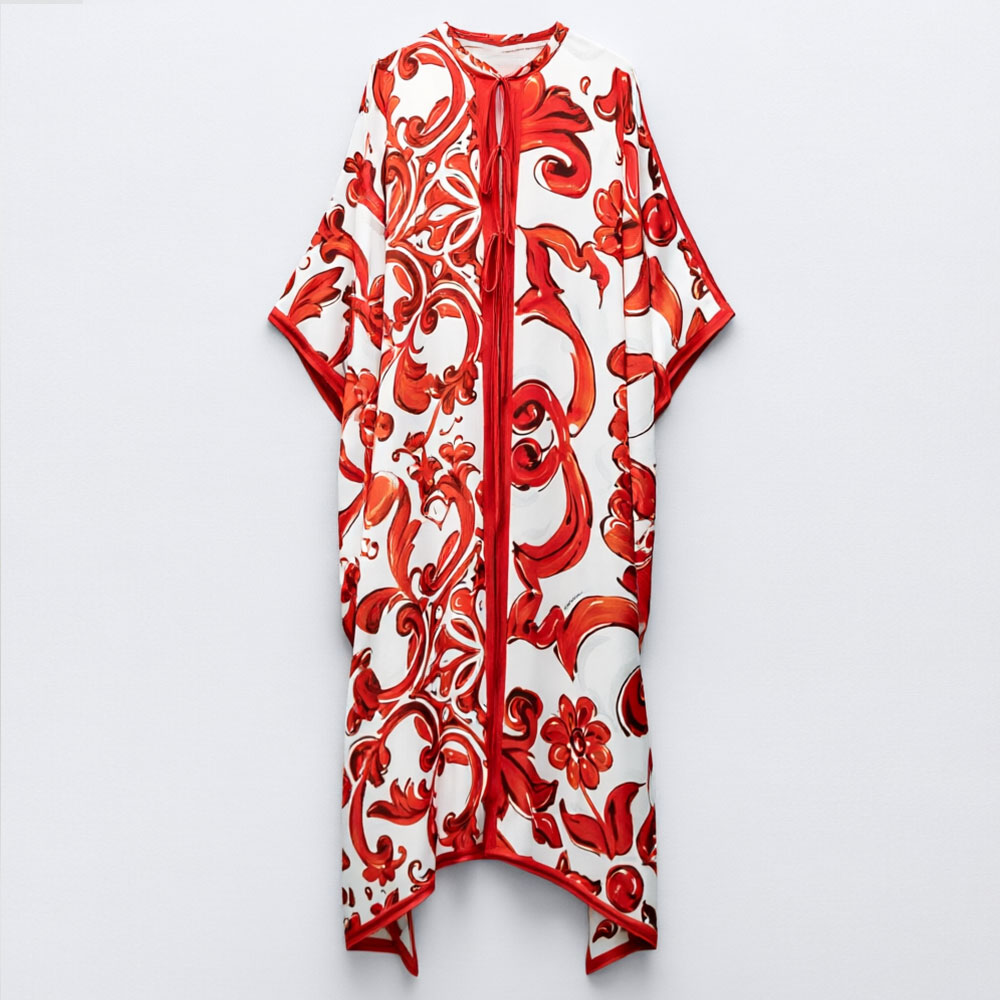 เดรสยาวพิมพ์ลายวินเทจสีแดงขาวส - Women'S Red Formal Wear บทวิจารณ์และราคา