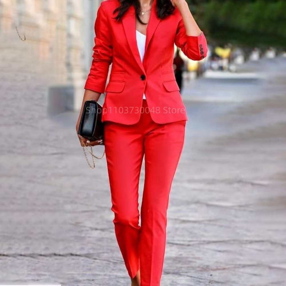 แฟชั่นชุดสูทสตรีสำหรับออฟฟิศ เ - Women'S Red Formal Wear บทวิจารณ์และราคา