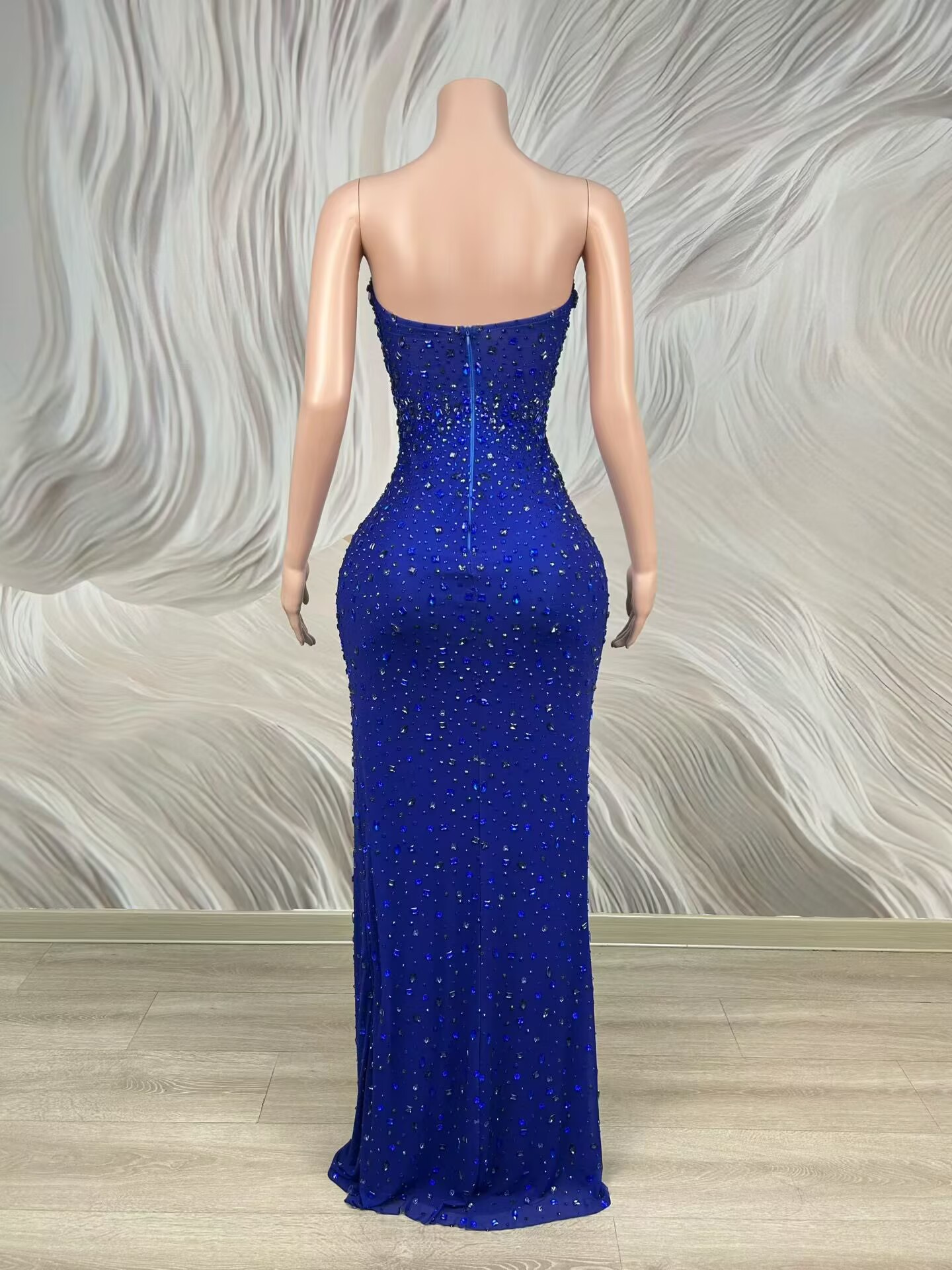 ชุดราตรีเกาะอกสีน้ำเงินประดับค - Women'S Red Formal Wear บทวิจารณ์และราคา